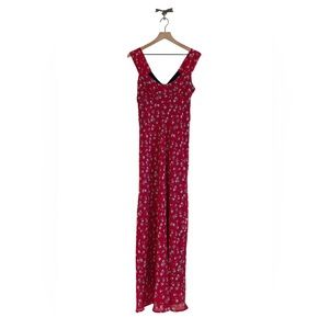 Long Red Floral Maxi Dress M